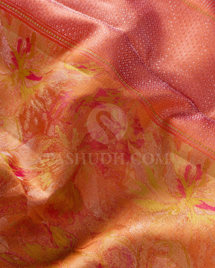 Pastel Orange Kanjivaram Silk Saree-DJ355(J)
