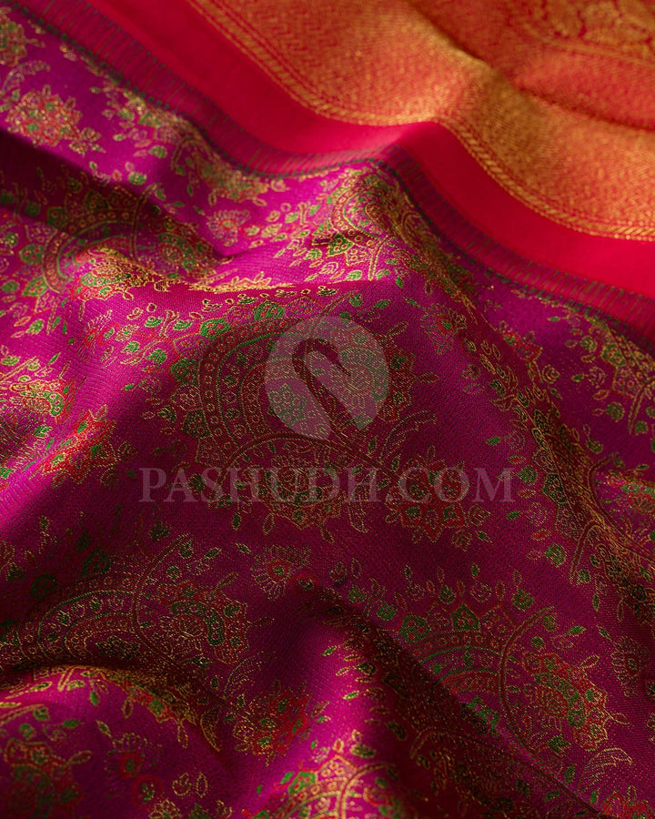 Magenta And Red Kanjivaram Silk Saree-DJ362(C)