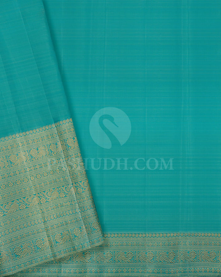 Grey And Sky Blue Kanjivaram Silk Saree-S1521(A)