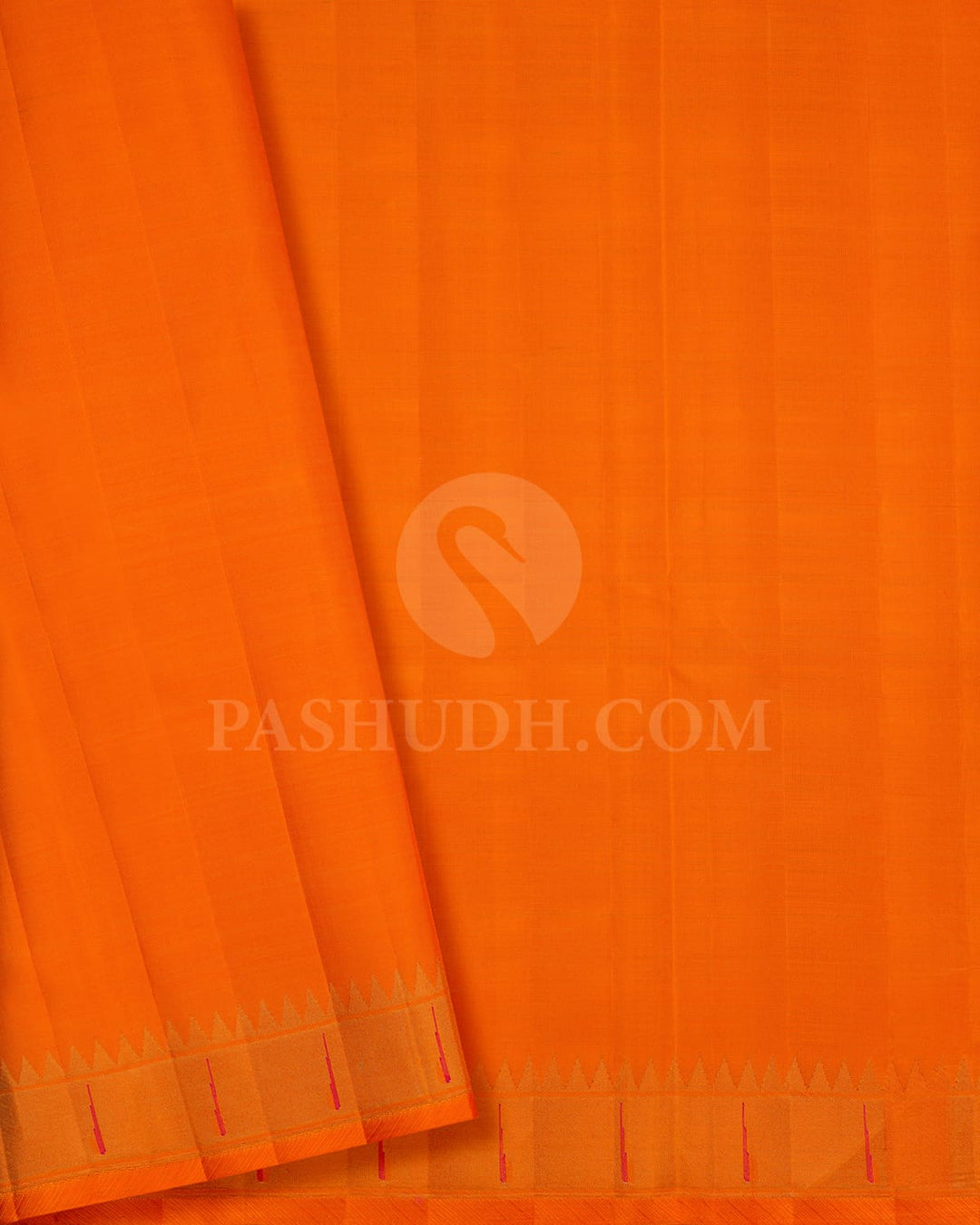 Orange Bridal Pure Zari Kanjivaram Silk Saree-P193(A)