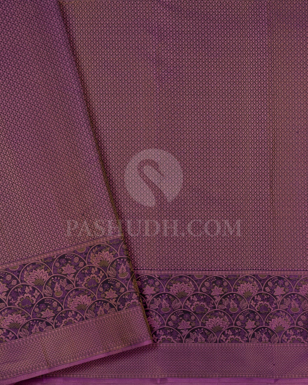 Eggplant Purple Kanjivaram Silk Saree-D643(B)