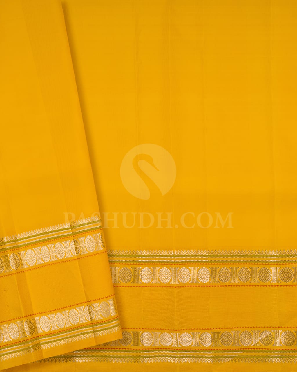 Black, Mango Yellow Kanjivaram Silk Saree-S1532(A)