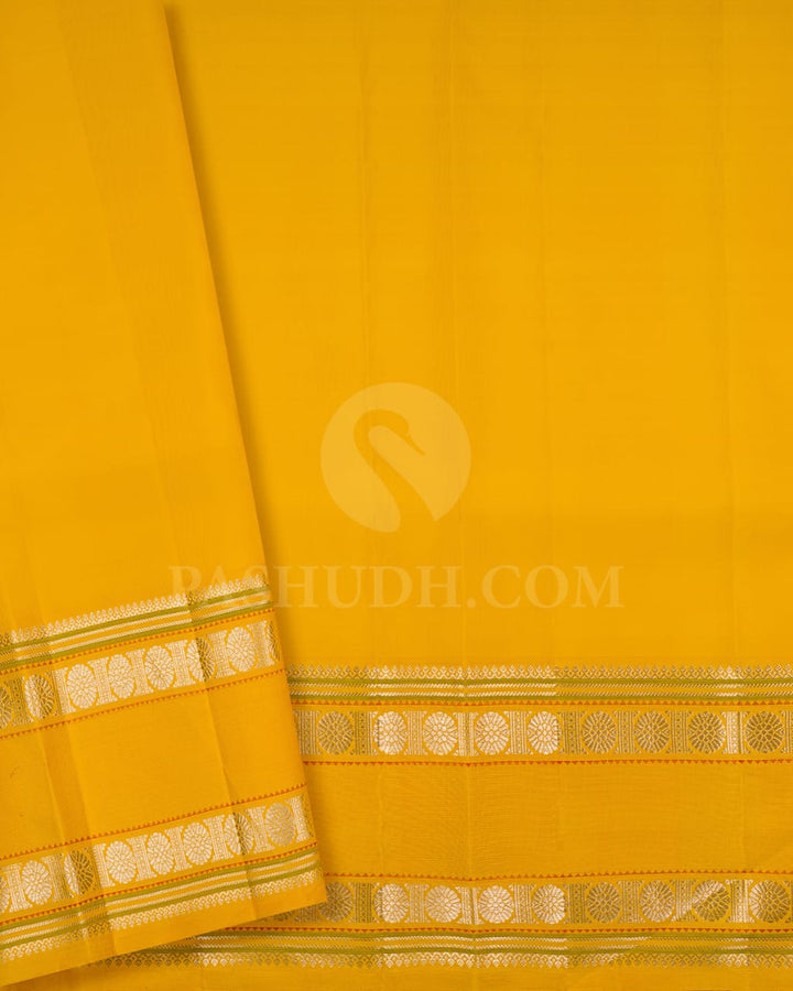 Black, Mango Yellow Kanjivaram Silk Saree-S1532(A)