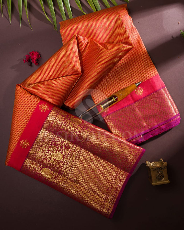 Red And Magenta  Kanjivaram Silk Saree-S1533(A)