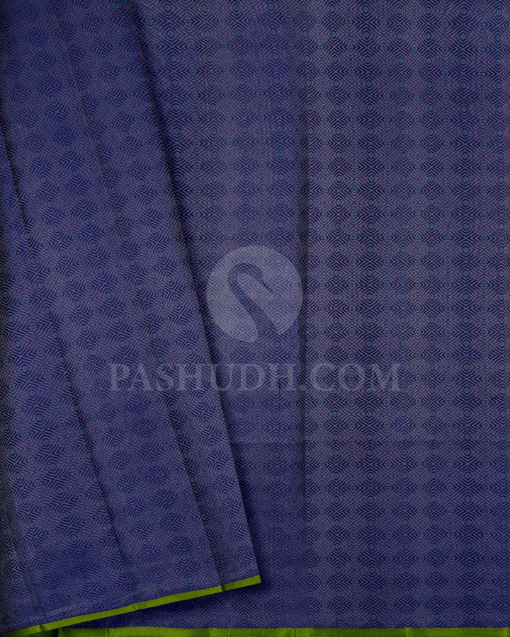 Dark Blue Borderless Kanjivaram Silk Saree-DJ391(A)