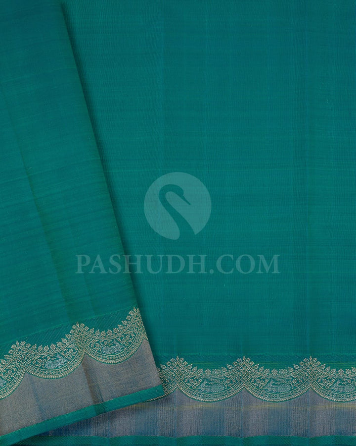 Pista Green And Dual Shaded Emerald Green Kanjivaram Silk Saree-S1531(A)