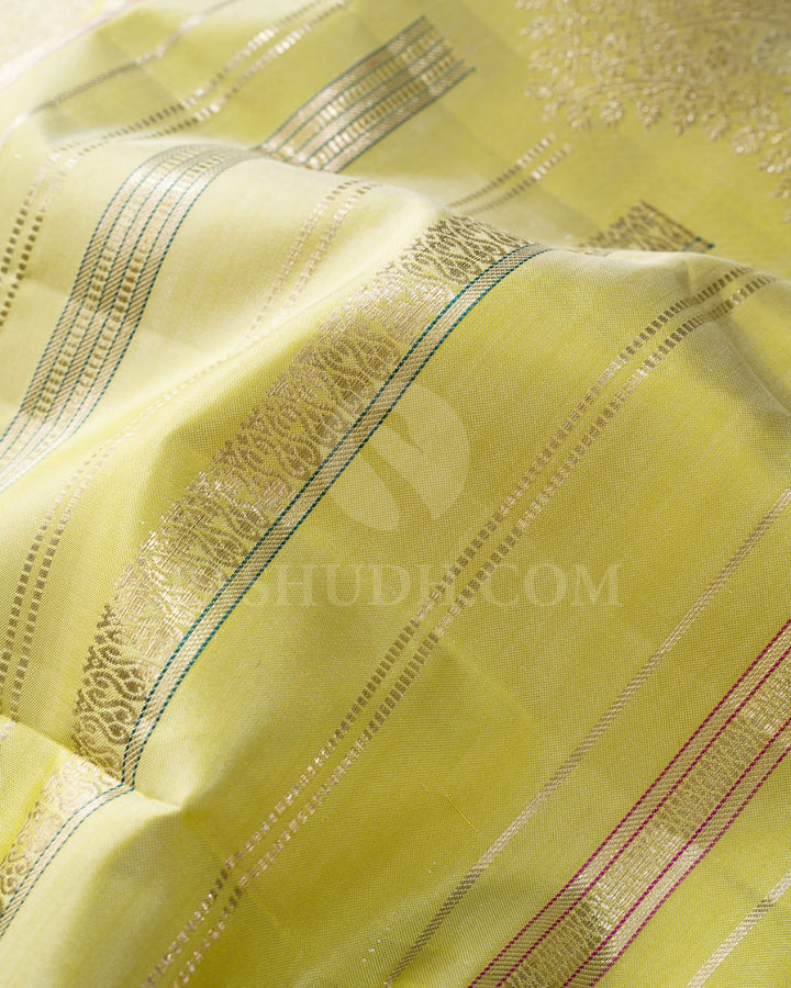 Pista Green And Dual Shaded Emerald Green Kanjivaram Silk Saree-S1531(A)