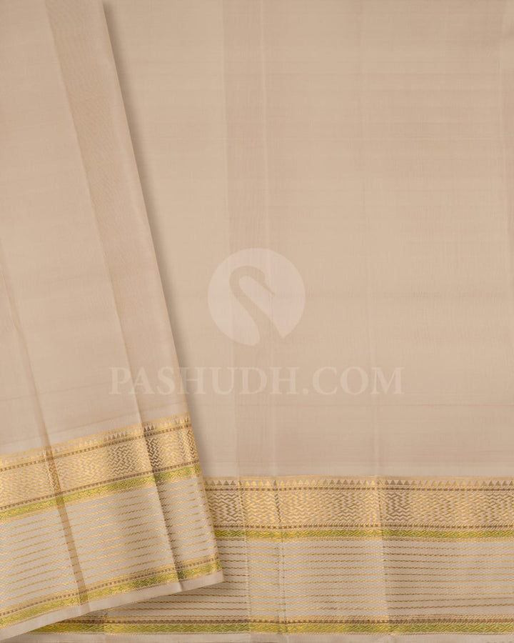 Red And Cream Kanjivaram Silk Saree-S1534(A)