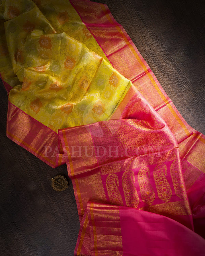 Multicolor Pastel Bridal Kanjivaram Silk Saree-S1513(A)