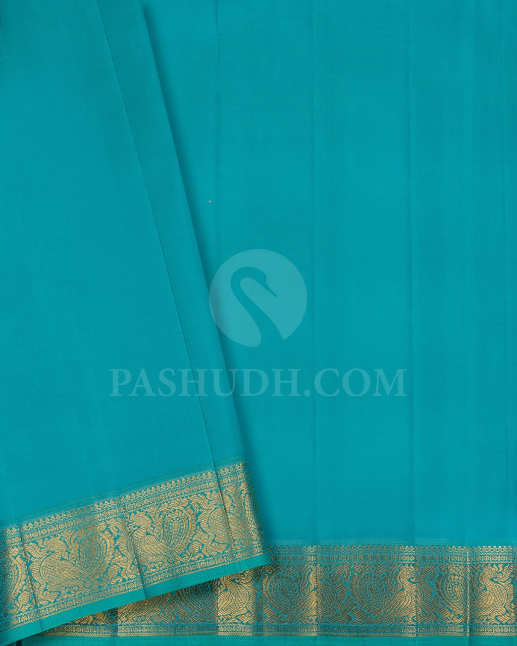 Baby Pink And Turquoise Blue Kanjivaram Silk Saree-S1539(A)