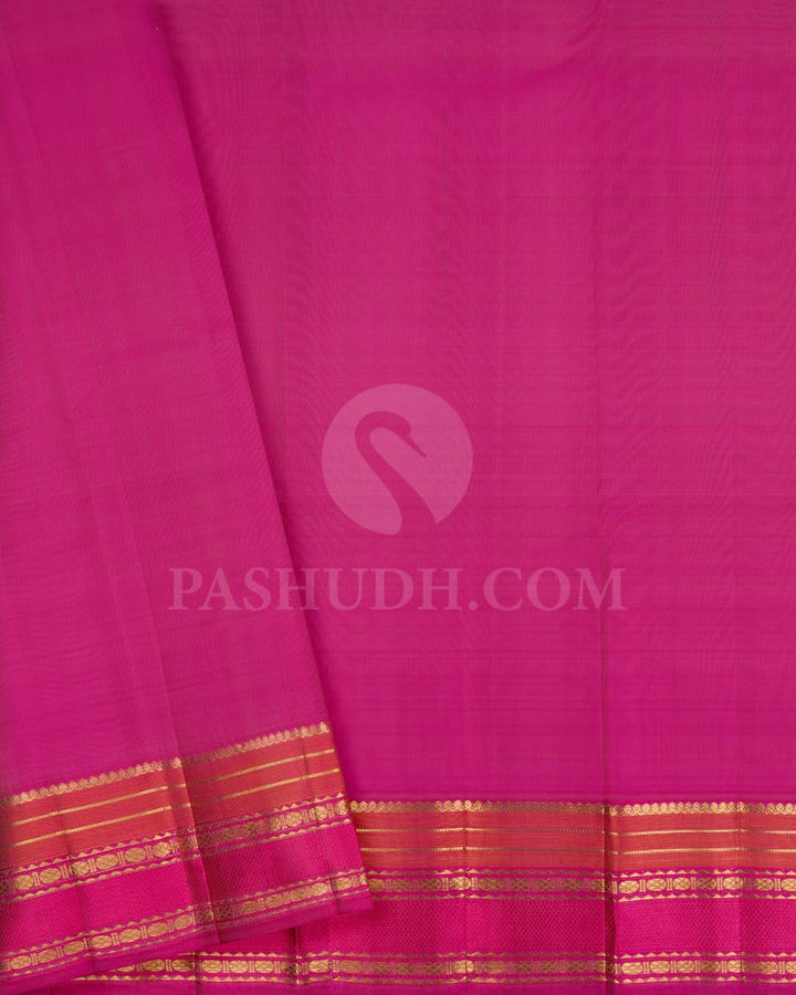 Beige And Pink Kanjivaram Silk Saree-DJ381(B)