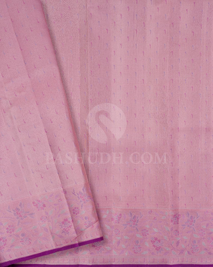 Lavender And Lace Pink Kanjivaram Silk Saree-DJ364(C)