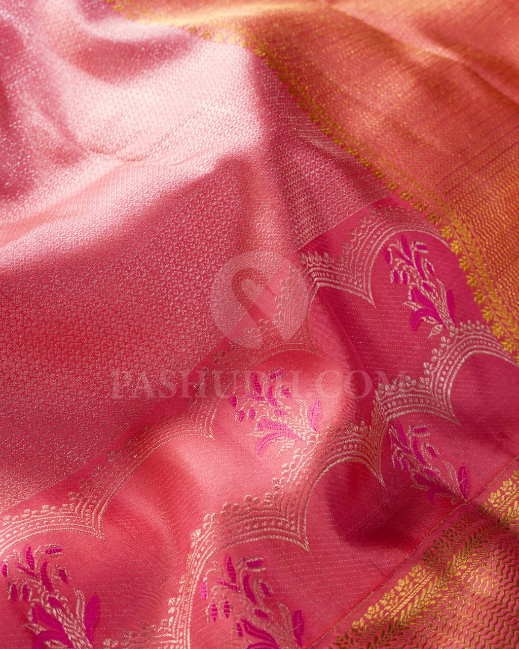 Peachy Pink Kanjivaram Silk Saree-D647(A)