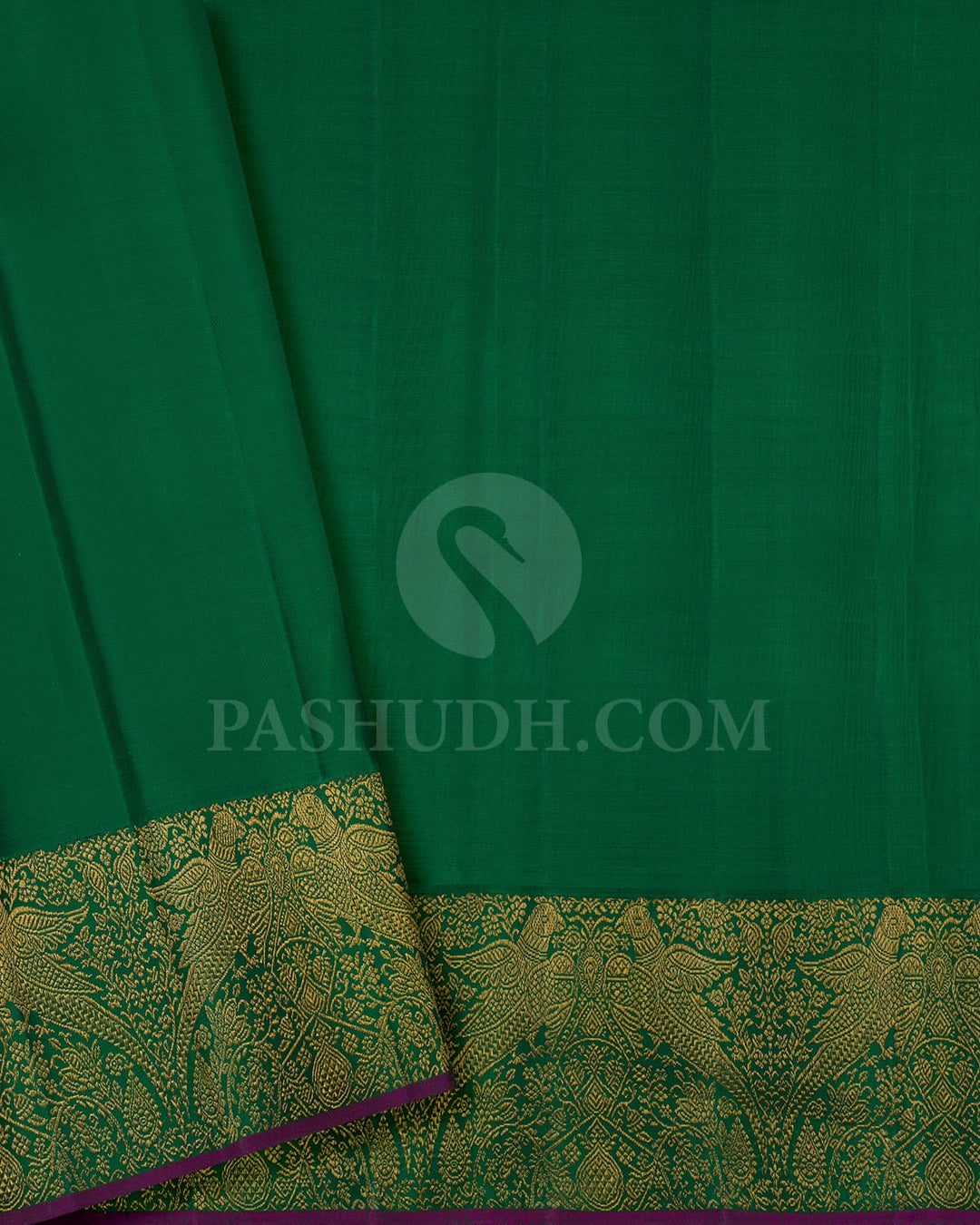 Purple And Forest Green Kanjivaram Silk Saree-S1519(A)