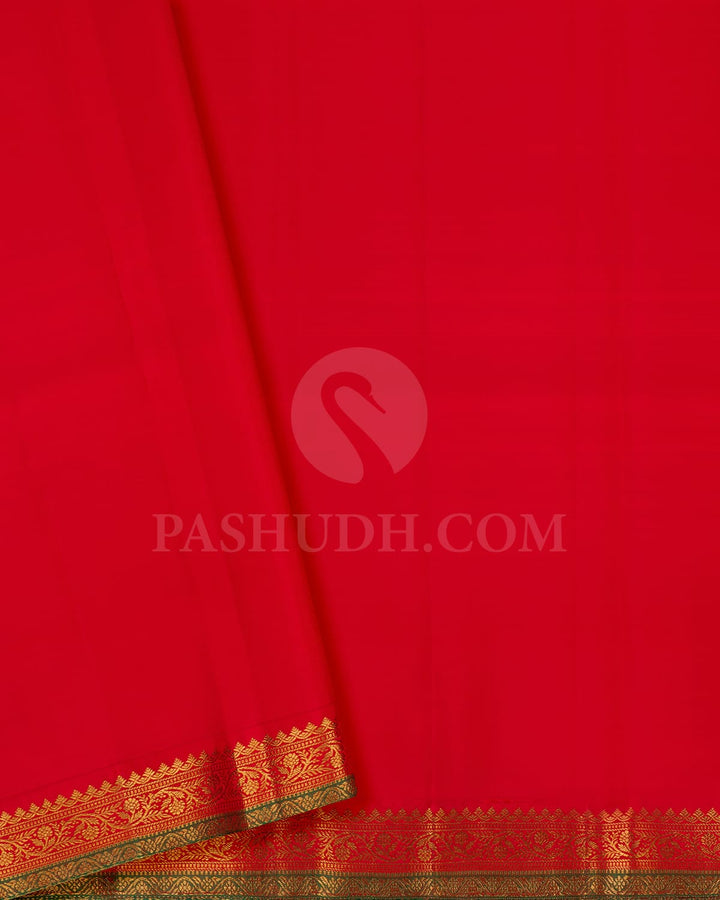 Violet And Deep Orange Kanjivaram Silk Saree-S1530(A)