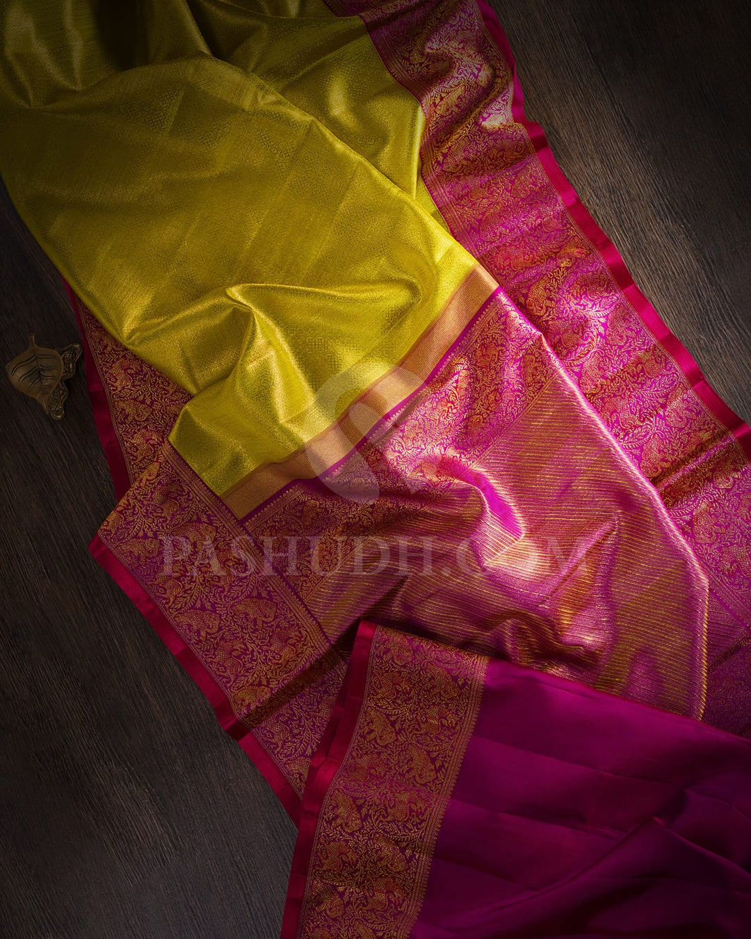 Parrot Green And Purple Kanjivaram Silk Saree-S1541(A)