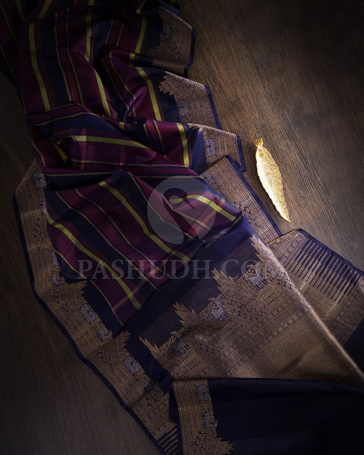 Navy Blue Kanjivaram Silk Saree-S1331(C)