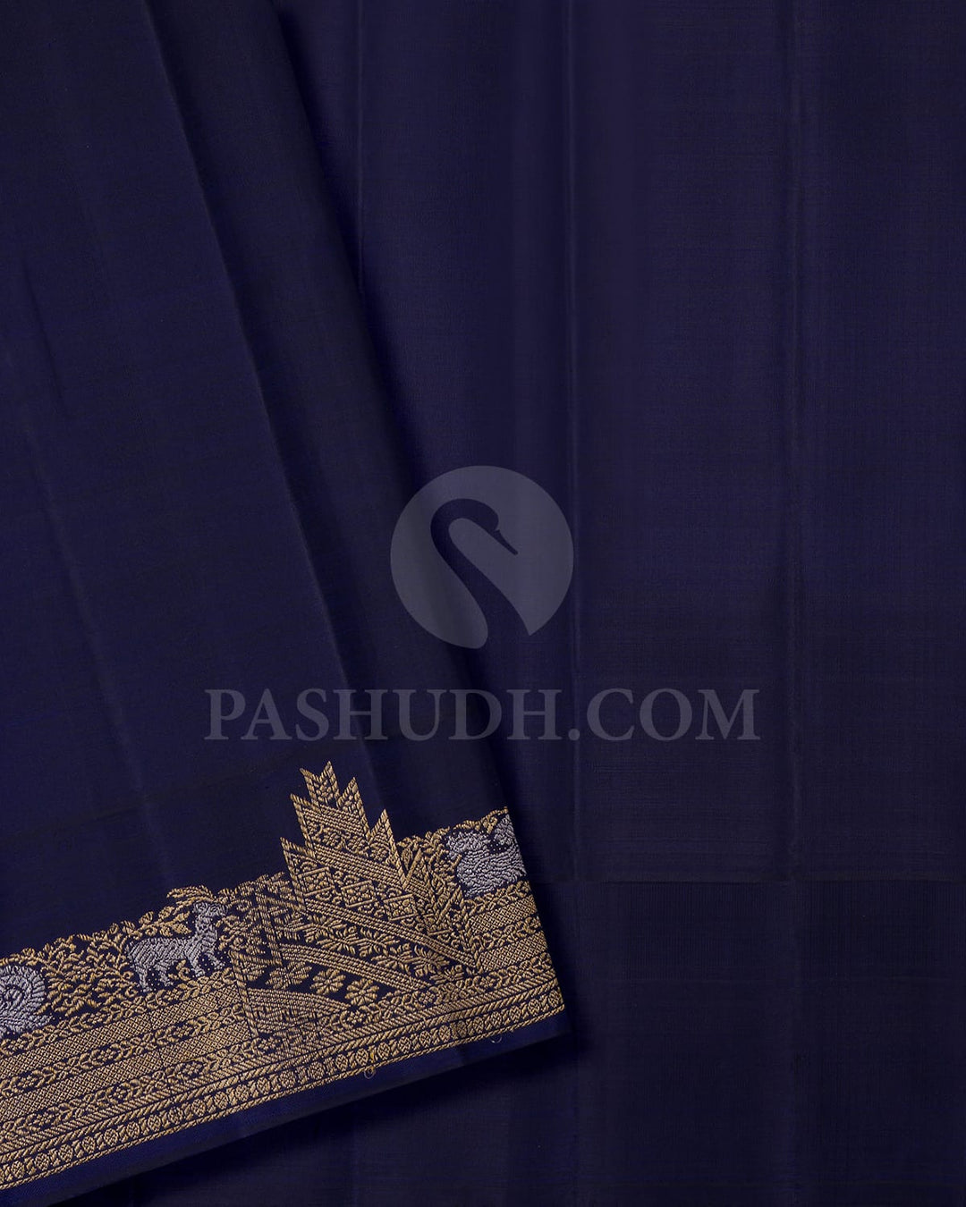 Navy Blue Kanjivaram Silk Saree-S1331(C)