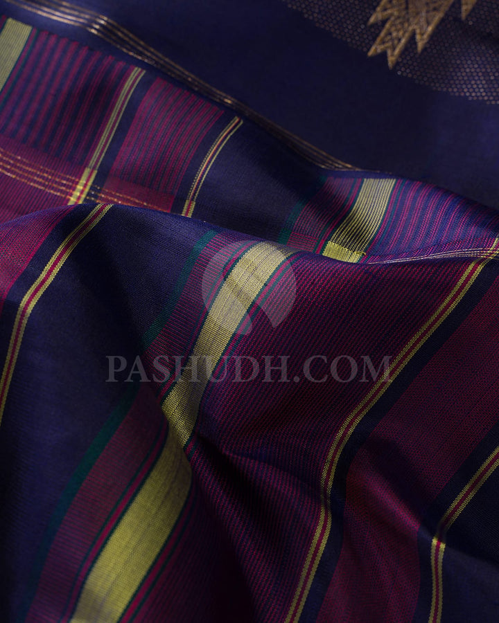 Navy Blue Kanjivaram Silk Saree-S1331(C)