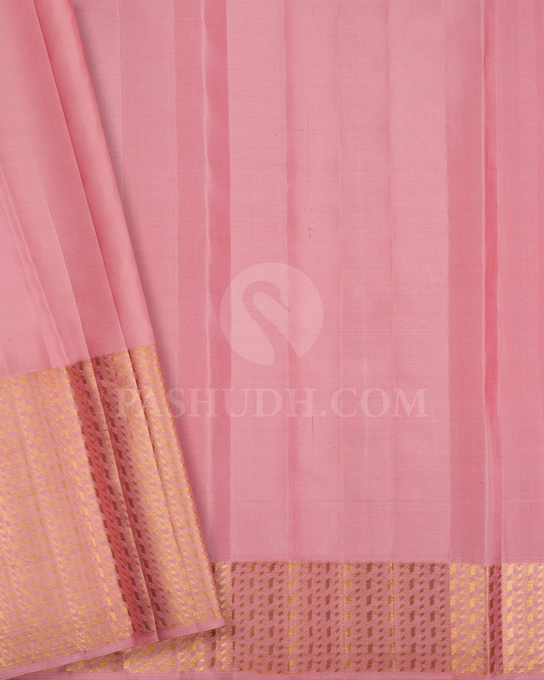 Golden Yellow And Lace Pink Kanjivaram Silk Saree-D649(A)