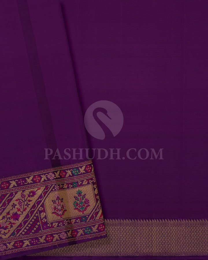 Lavender And Purple Pure Zari Bridal Kanjivaram Silk Saree-P194(A)