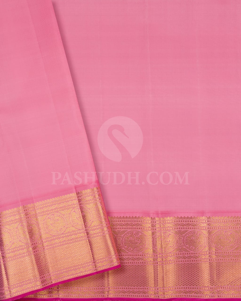 Mild Mustard With Baby Pink Organza Kanjivaram Silk Saree-S1536(A)
