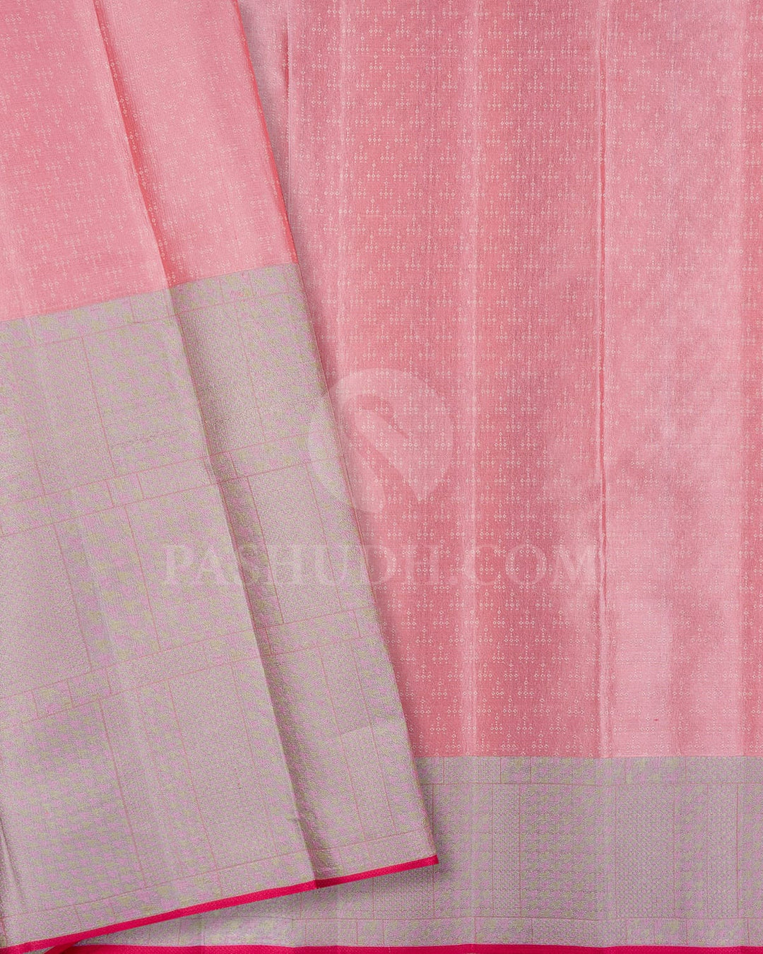 Baby Pink And Grey Kanjivaram Silk Saree-DJ352(E)