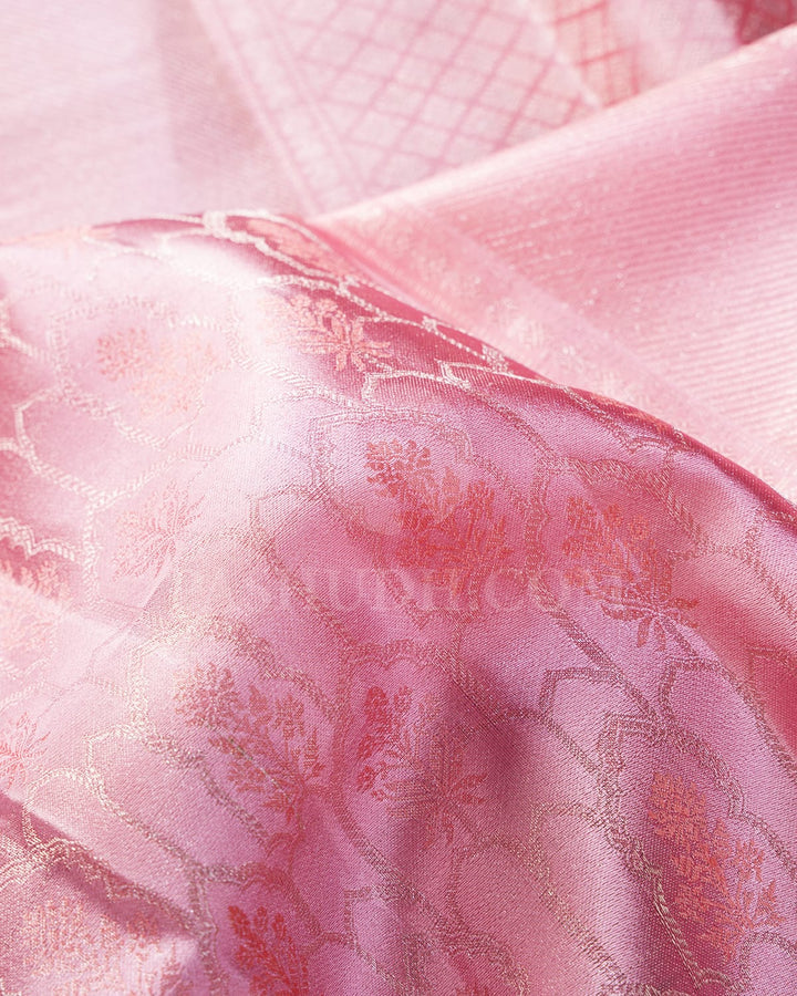 Baby Pink And Grey Kanjivaram Silk Saree-DJ352(E)
