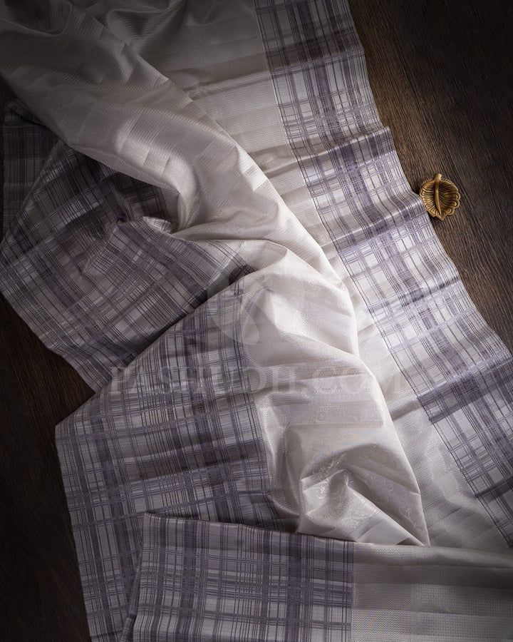 Silver Grey Kanjivaram Silk Saree-D540(C)