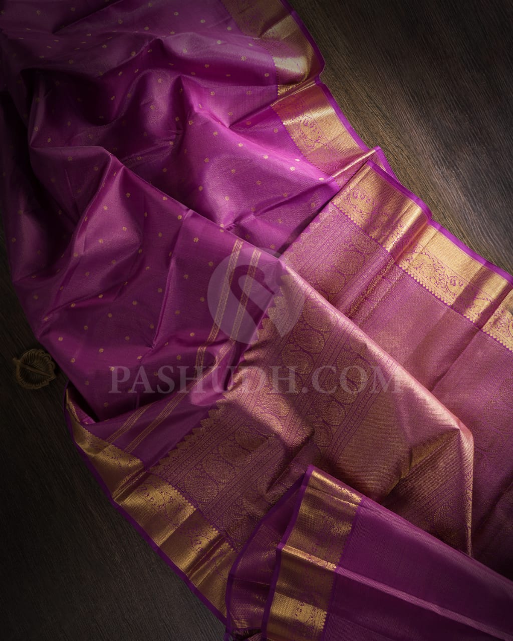 Deep Lavender Pure Zari Kanjivaram Silk Saree-SP194