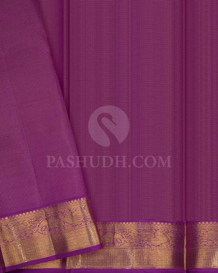 Deep Lavender Pure Zari Kanjivaram Silk Saree-SP194