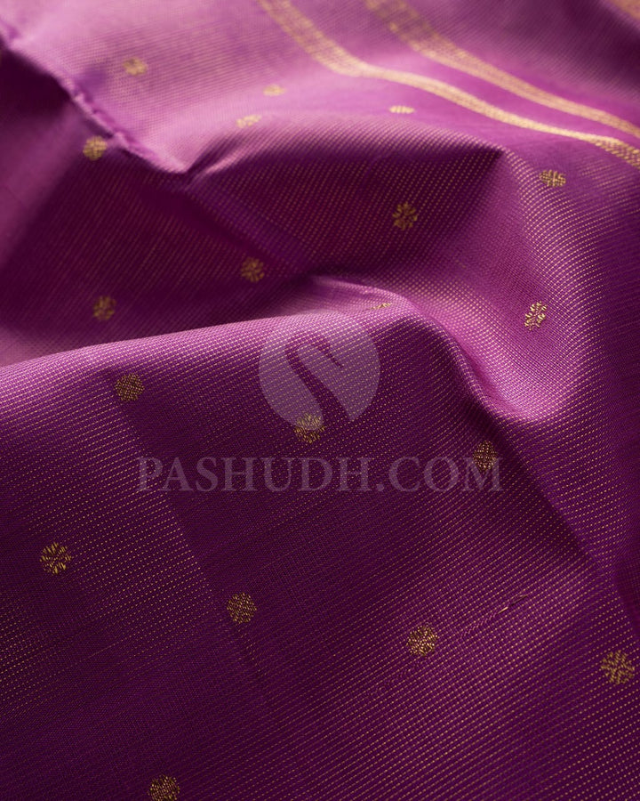 Deep Lavender Pure Zari Kanjivaram Silk Saree-SP194