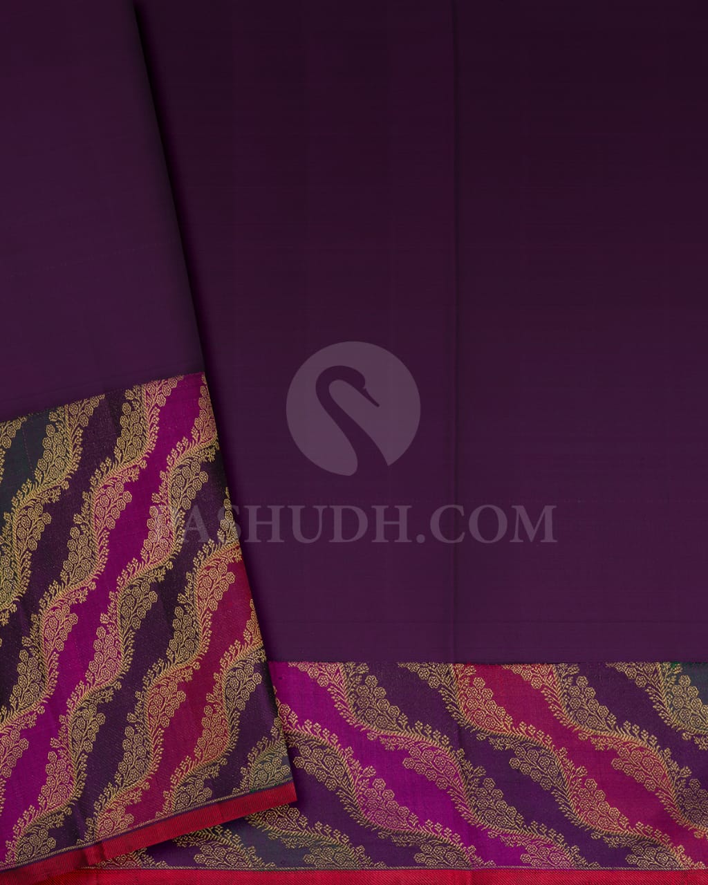 Violet And Multicolor Pure Zari Kanjivaram Silk Saree-P199(A)