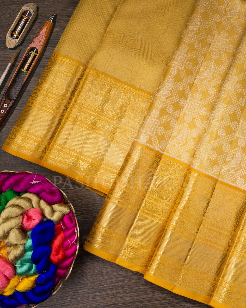 Gold Tissue Bridal Kanjivaram Silk Saree-SP222