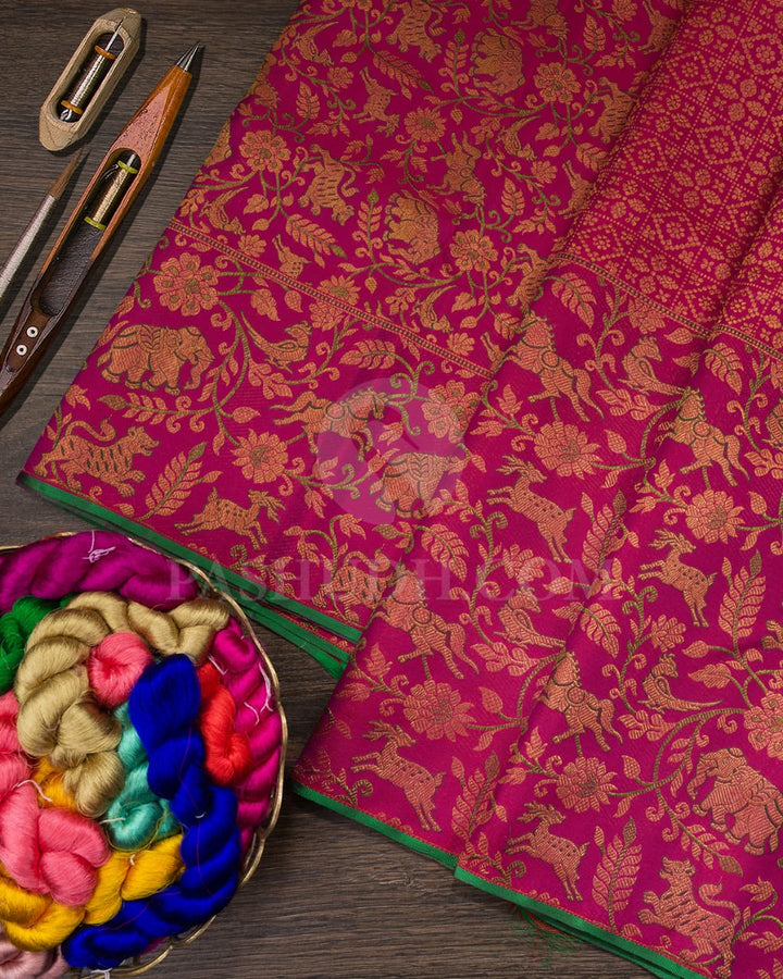 Rani Pink Vanasingaram Bridal Kanjivaram Silk Saree-S1503(B)