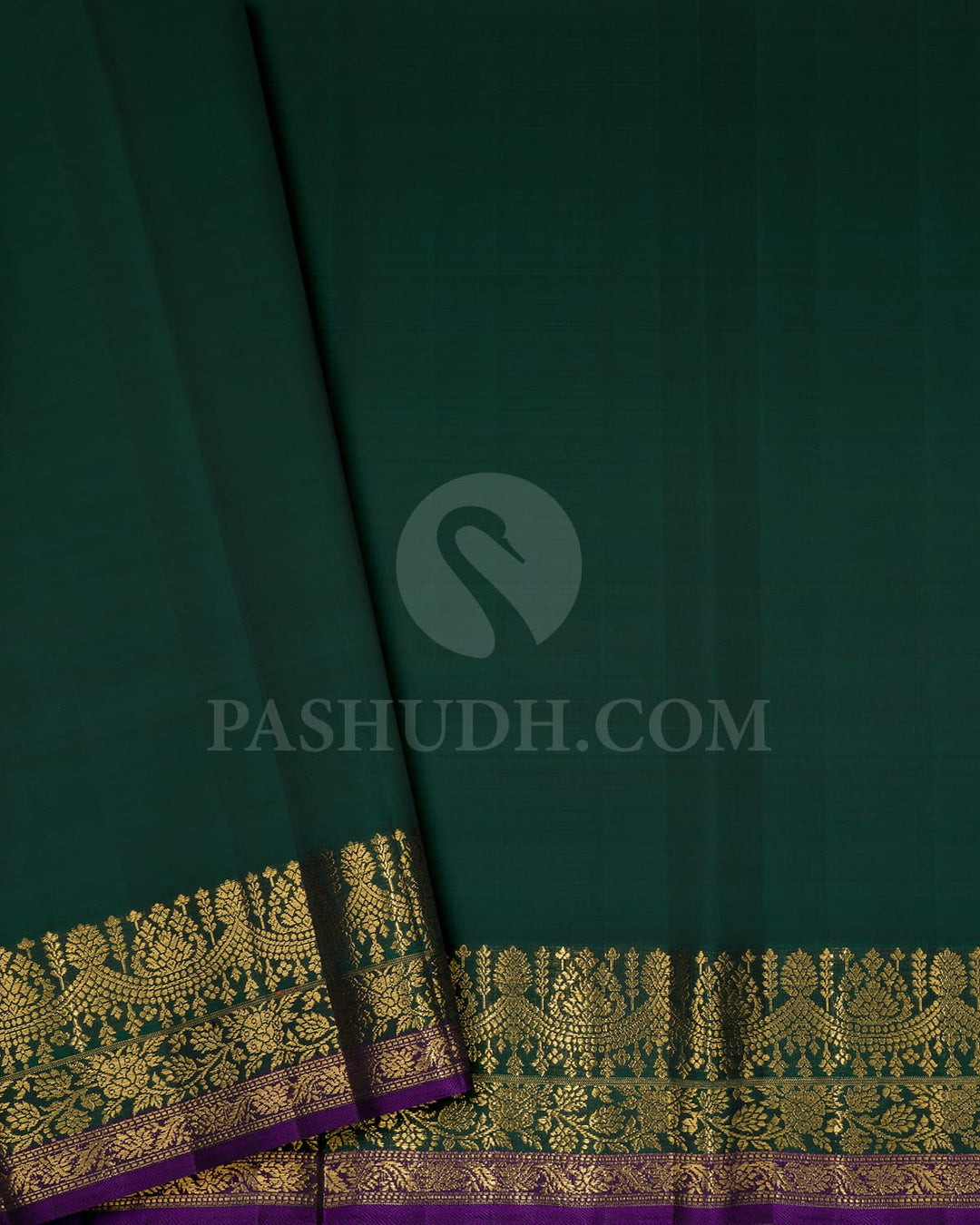 Sky Blue And Bottle Green Kanjivaram Silk Saree-S1496(B)