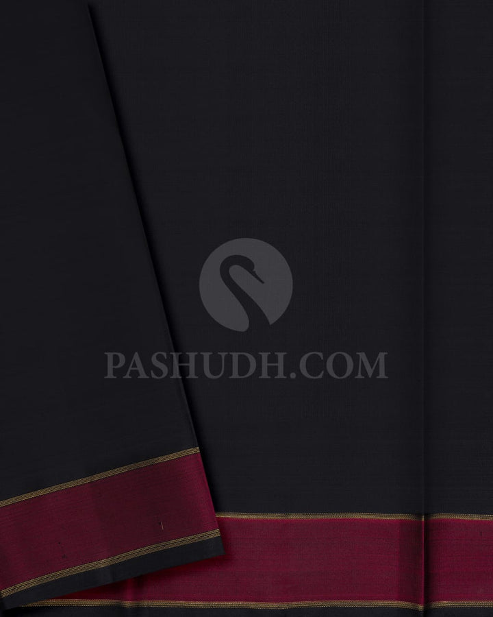 Black, Grey And Crimpson Pure Zari Kanjivaram Silk Saree-SP207