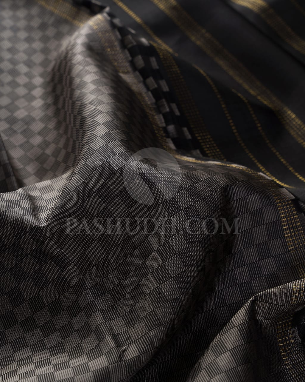 Black, Grey And Crimpson Pure Zari Kanjivaram Silk Saree-SP207