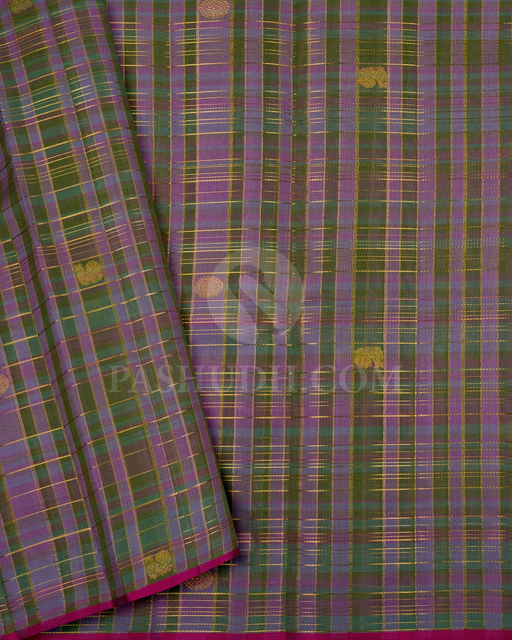 Yellow Borderless Traditional  Kanjivaram Silk Saree-S1512(B)