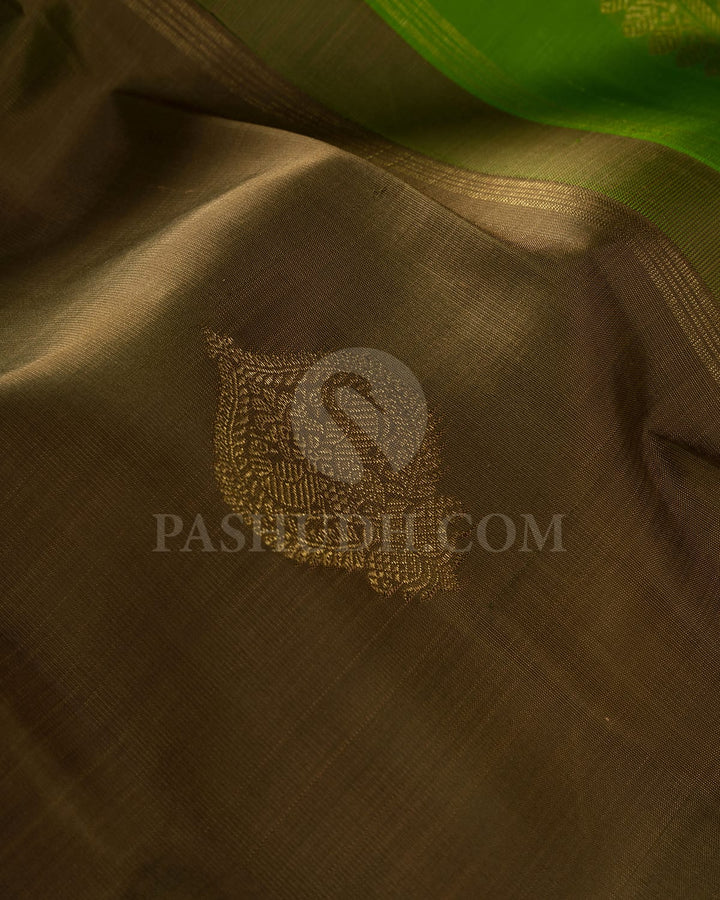 Mehendi Green With Parrot Green Pure Zari Kanjivaram Silk Saree-SP216