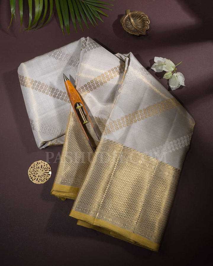 Grey Tissue Kanjivaram Silk Saree-SP237