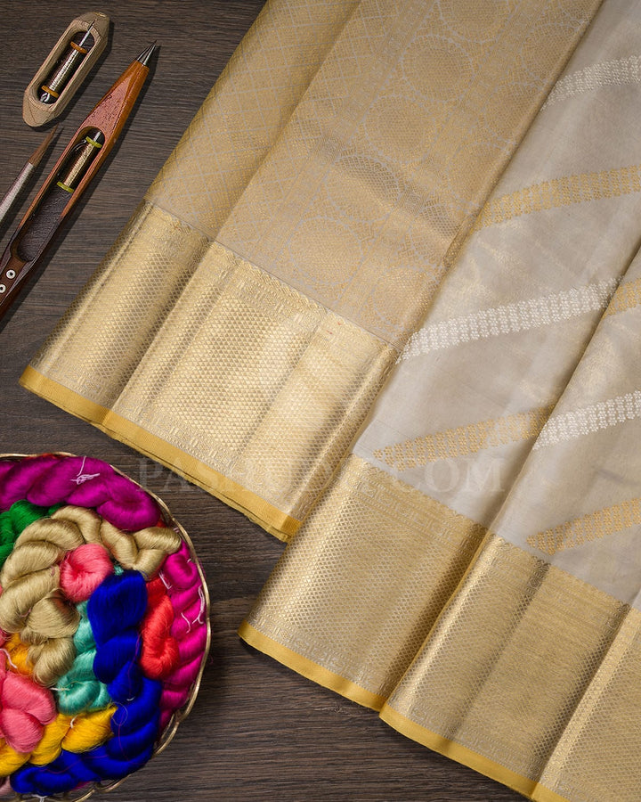 Grey Tissue Kanjivaram Silk Saree-SP237