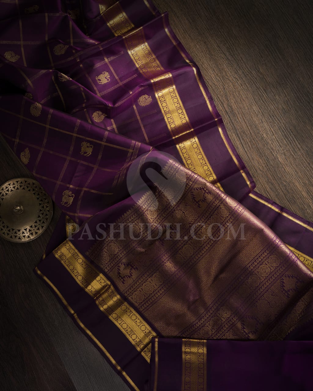 Purple Pure Zari Kanjivaram Silk Saree-SP199