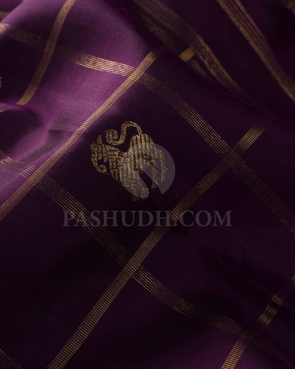 Purple Pure Zari Kanjivaram Silk Saree-SP199