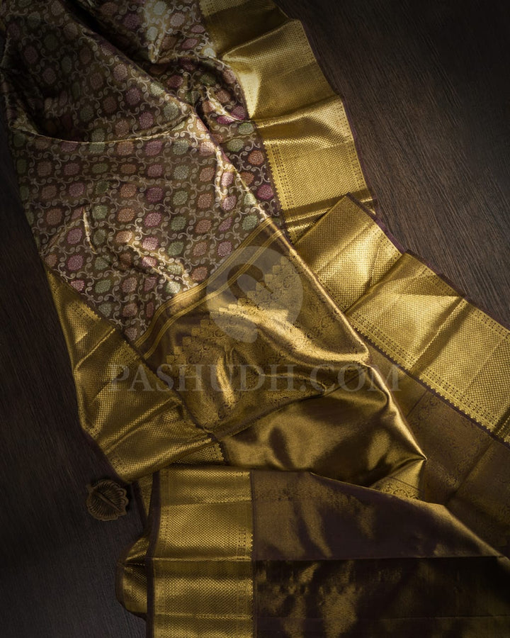 Brown Kanjivaram Silk Saree-SP232
