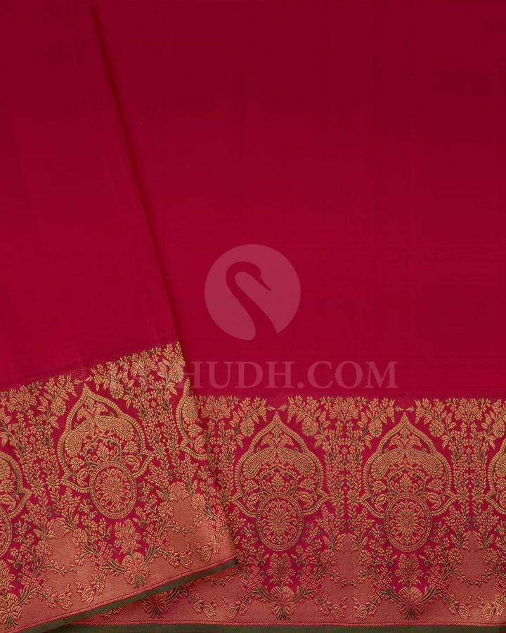 Bright Yellow And Red Kanjivaram Silk Saree-S1550(A)