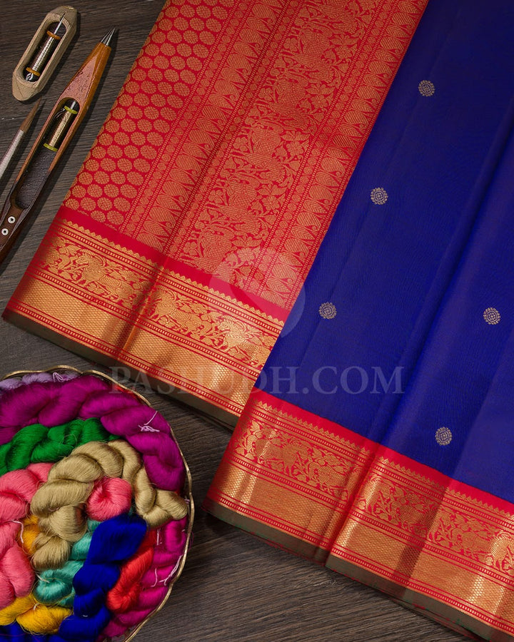 Royal Blue Pure Zari Kanjivaram Silk Saree-SP227