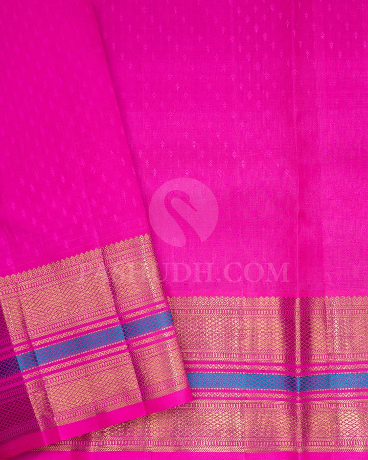 Violet And Parrot Green Kanjivaram Silk Saree-SP210