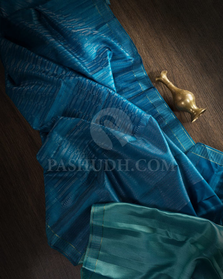 Deep Anandha Blue Kanjivaram Silk Saree-D580(C)