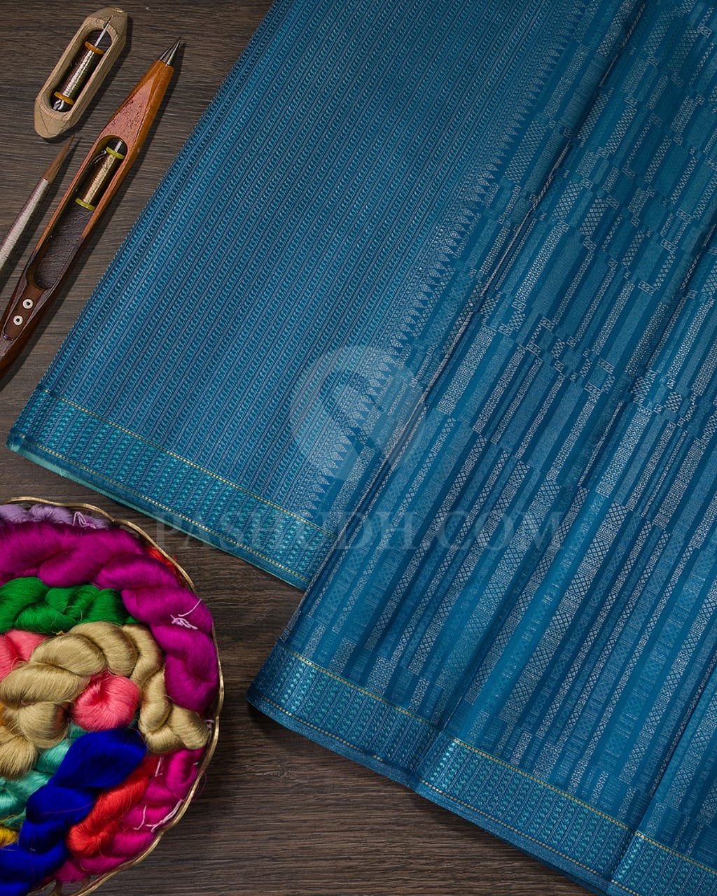 Deep Anandha Blue Kanjivaram Silk Saree-D580(C)